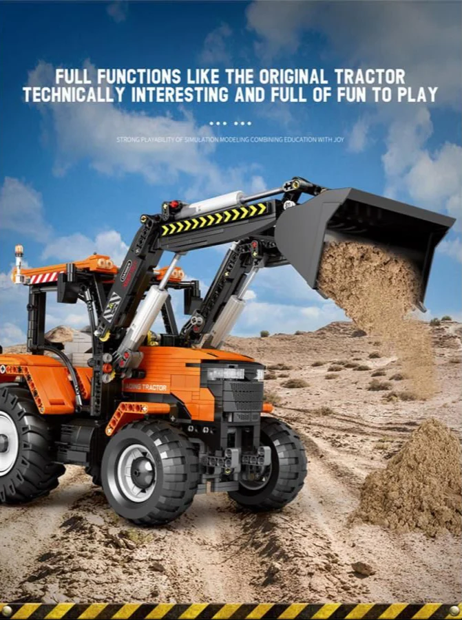 RC Front Loader Tractor 1496pc Construction Set - Image 4
