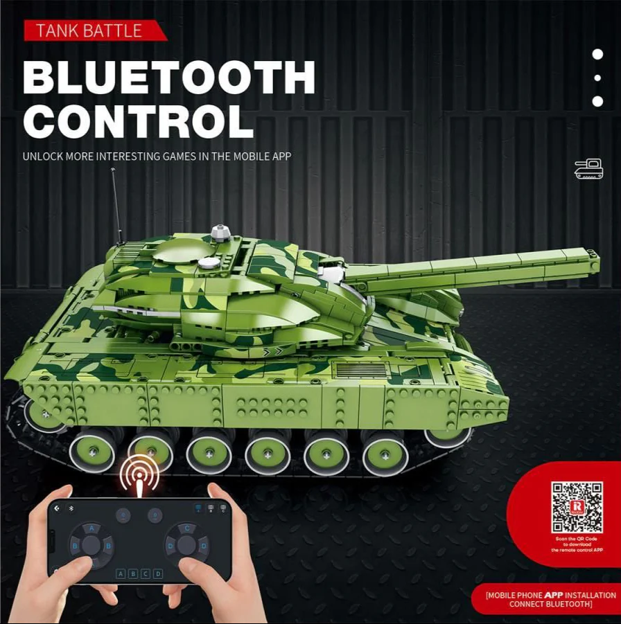 RC Canon Firing Tank 1516pc Construction Set - Image 4