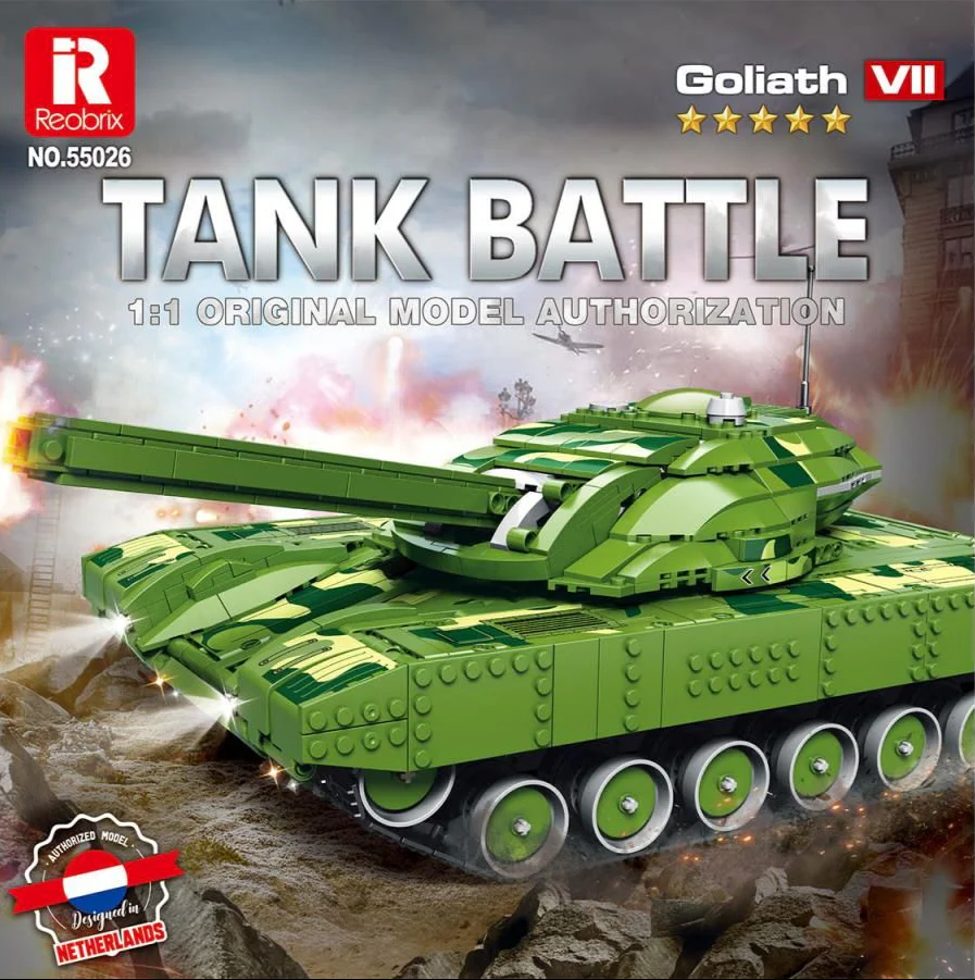 RC Canon Firing Tank 1516pc Construction Set - Image 6