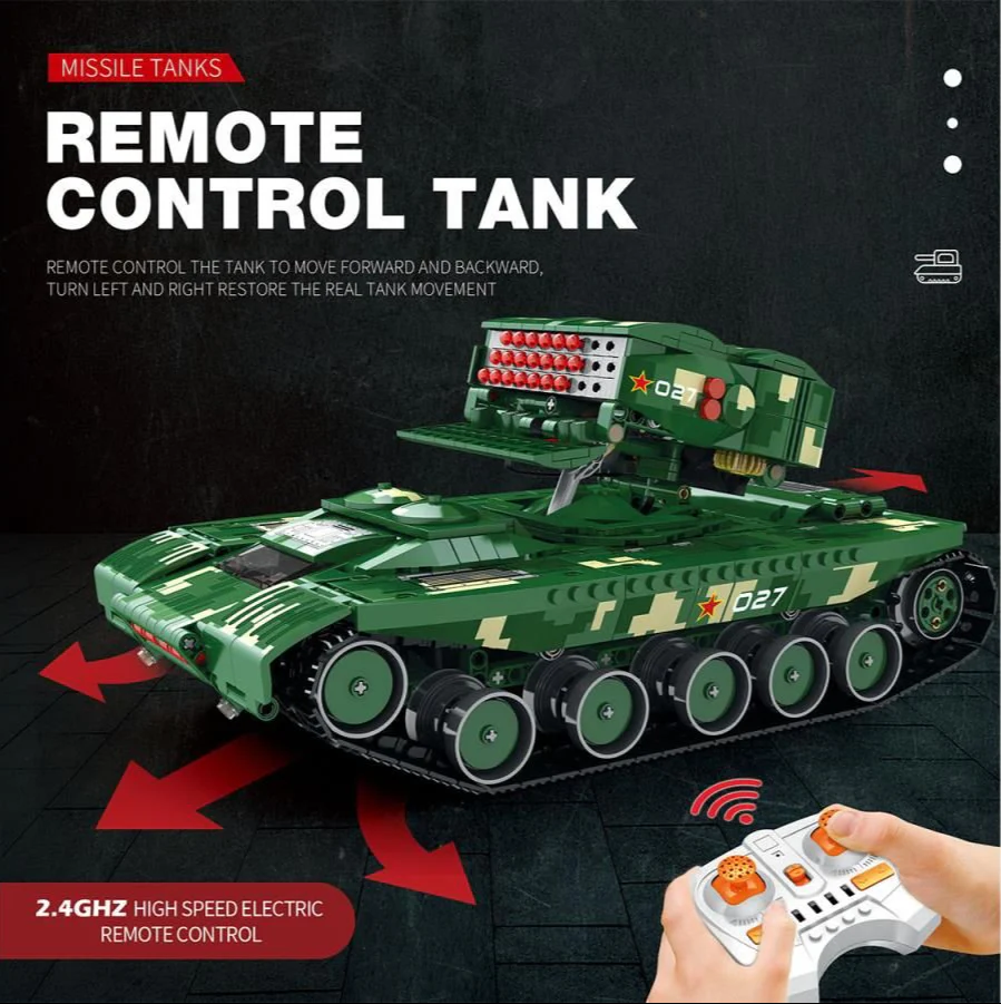 RC Missile Firing Tank 1488pc Construction Set - Image 3