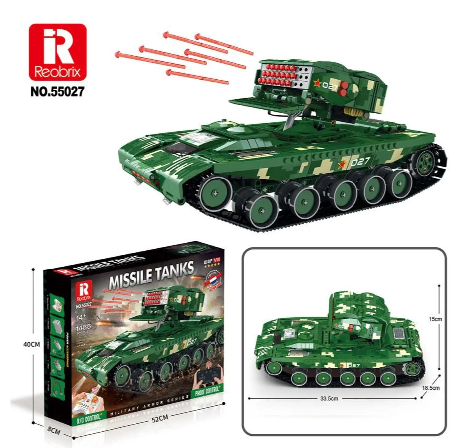 RC Missile Firing Tank 1488pc Construction Set - Image 6