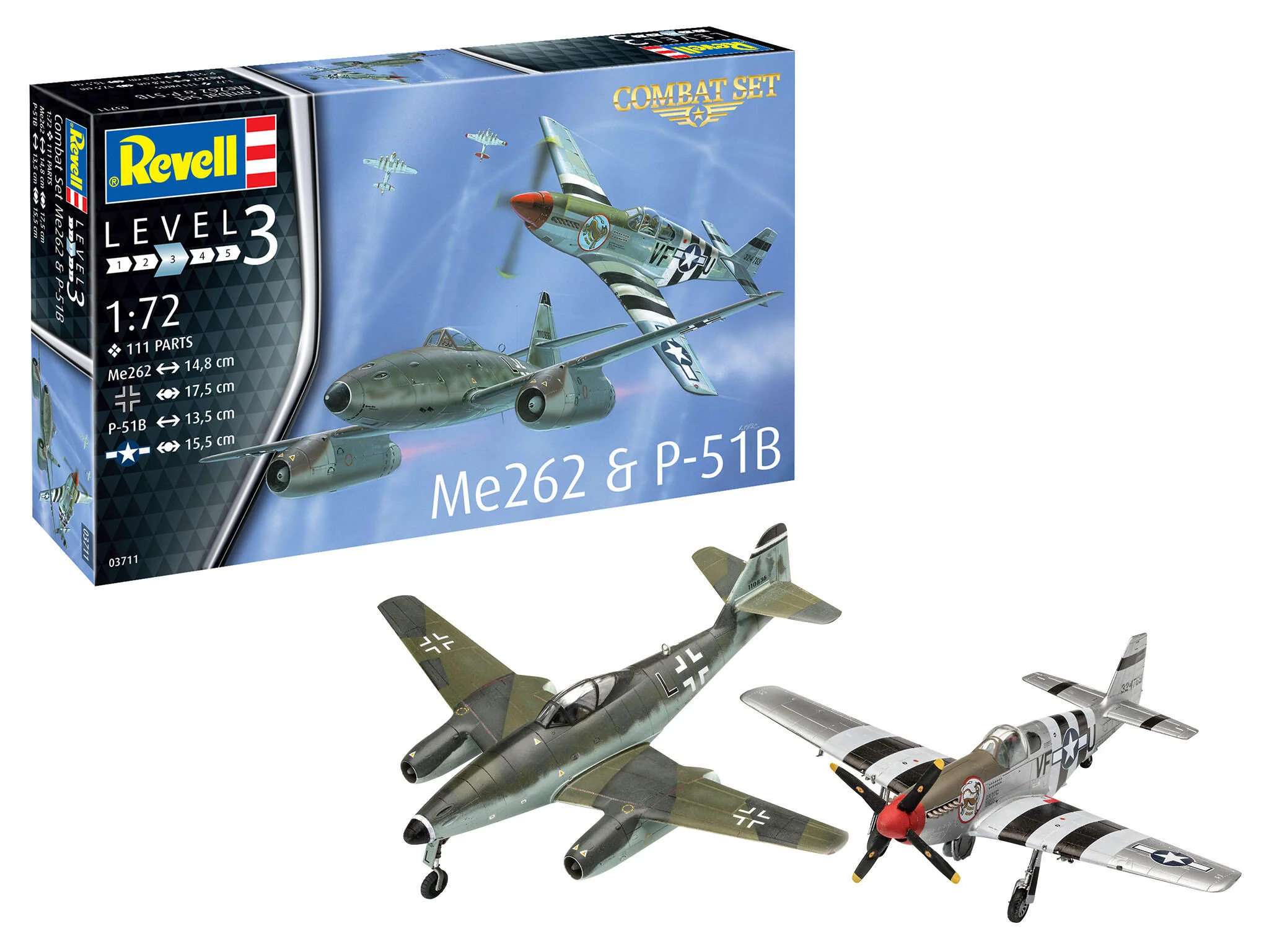 Combat Set Messerschmitt Me262 & P-51B Mustang Model Kit
