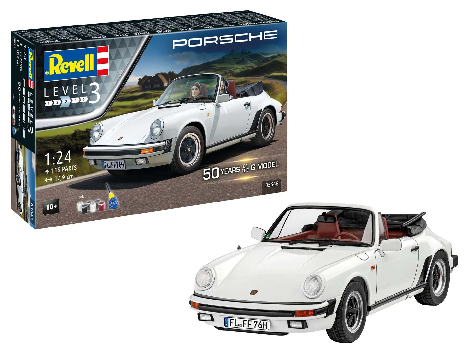 05646 Gift Set Porsche 911 G-Model Cabrio 50th Anniversary Model Kit