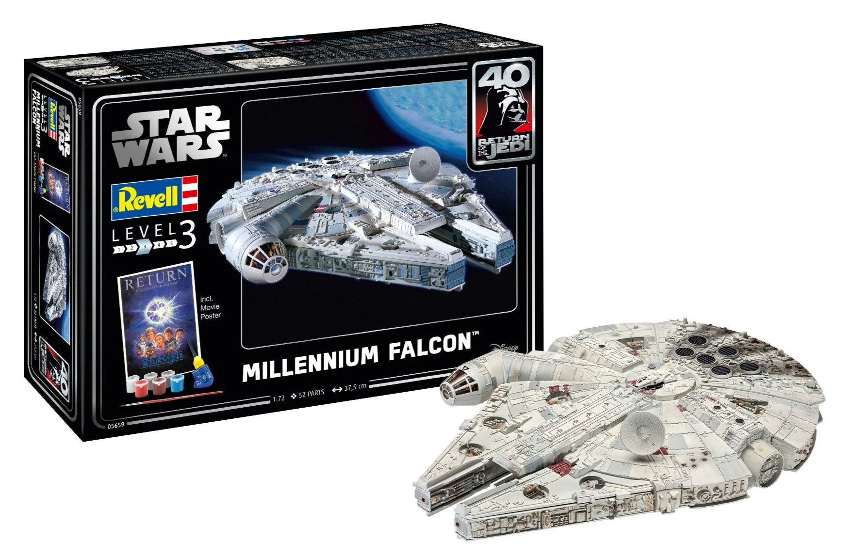 05659 Star Wars Return of the Jedi 40th Millennium Falcon (1:72 Scale) Model Kit