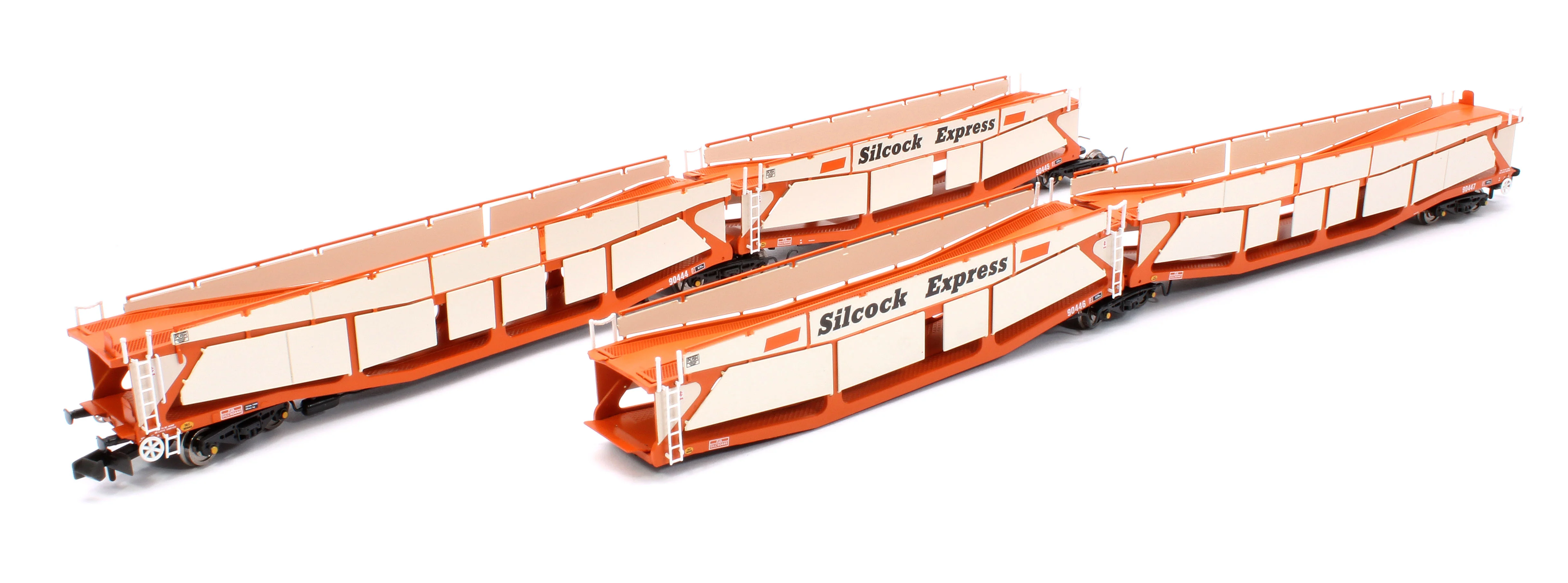 RT-N-CAR4-114B Quad Set Cartic-4 Car Carrier - Silcock Express Livery with Side Screens (Set B)