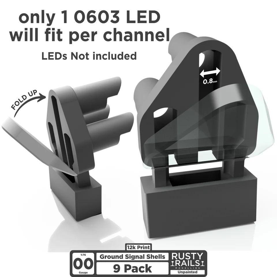 OO Gauge Ground Signals Shell (Pack of 9) - Unpainted - Image 2