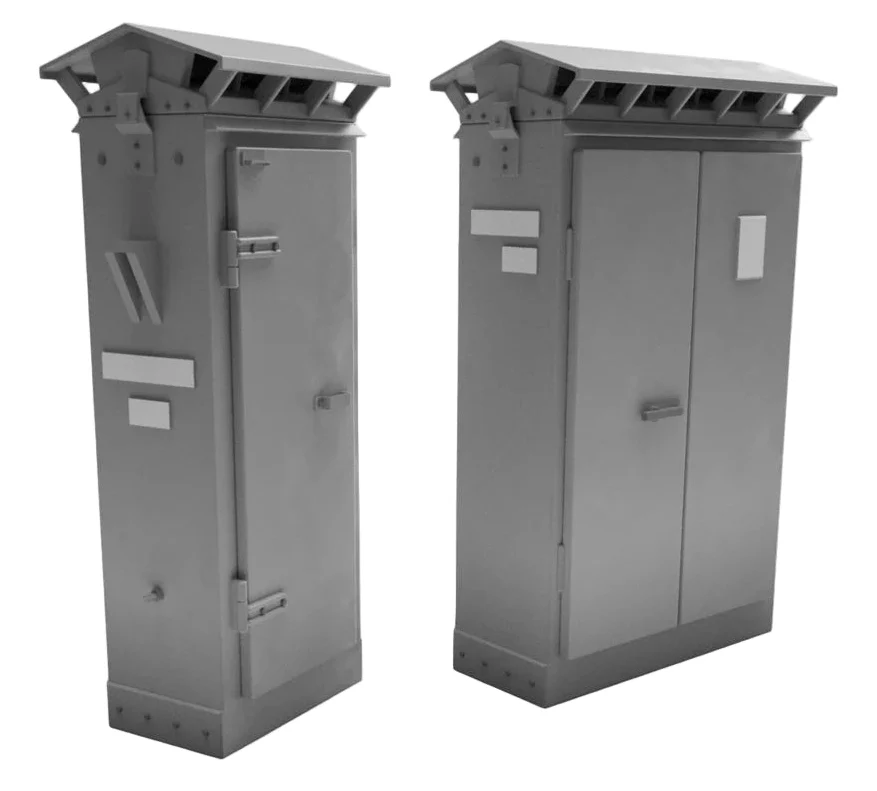 OO Gauge Lineside Cabinets V2 (Pack of 5) -  Unpainted Model Kit