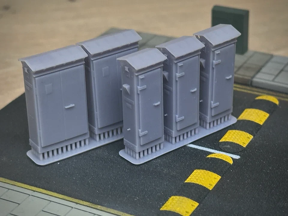 OO Gauge Lineside Cabinets V2 (Pack of 5) -  Unpainted Model Kit - Image 2