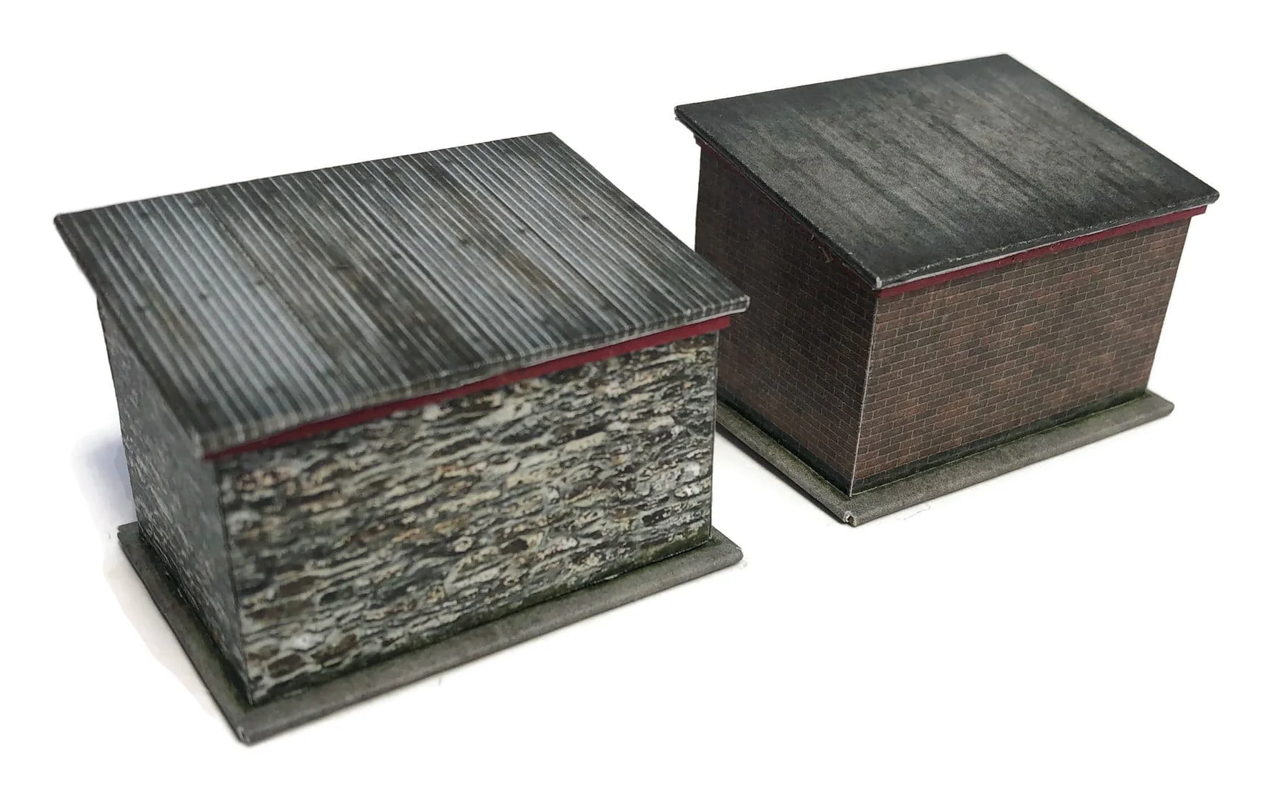 OO Small Brick/Stone Lineside Huts/Sheds (Pack of 2) Model Kit - Image 3