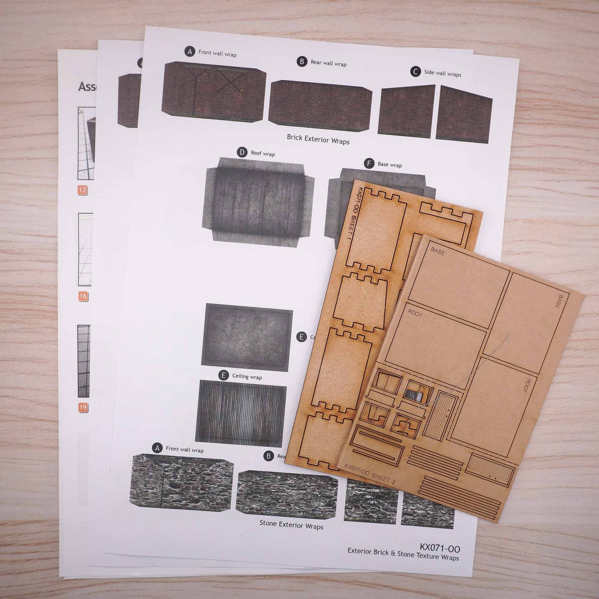 OO Small Brick/Stone Lineside Huts/Sheds (Pack of 2) Model Kit - Image 6