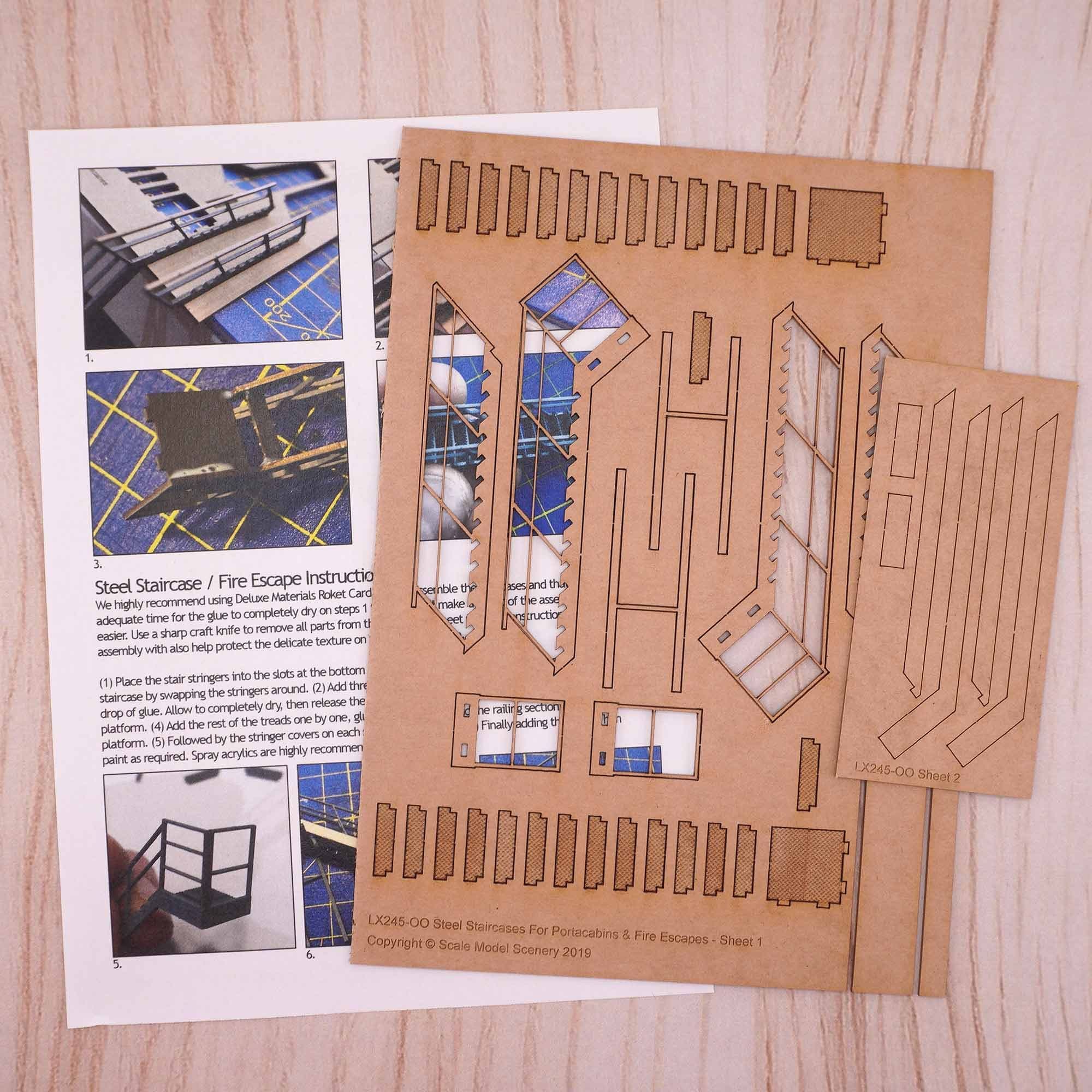 Laser Cut Steel Staircase / Fire Escape Model Kit - Image 3