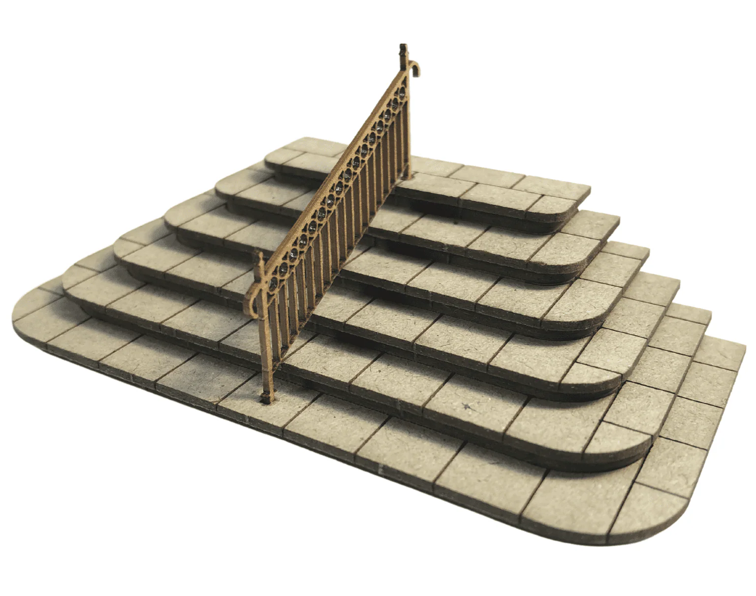 Platform Steps With Decorative Railings Model Kit - Image 2