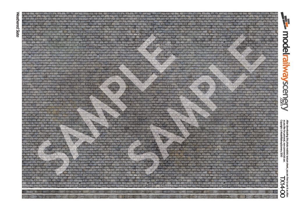 OO/HO Weathered Slate Roofing Texture Paper (x5) - Image 2