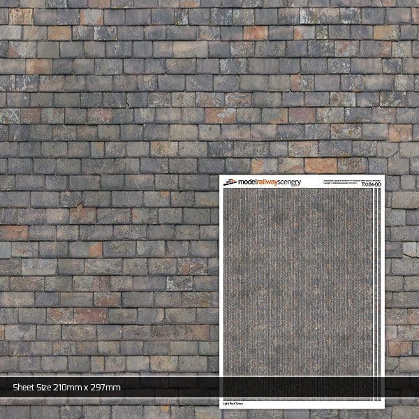OO/HO Mixed Grey Roof Slates Texture Paper (x5)