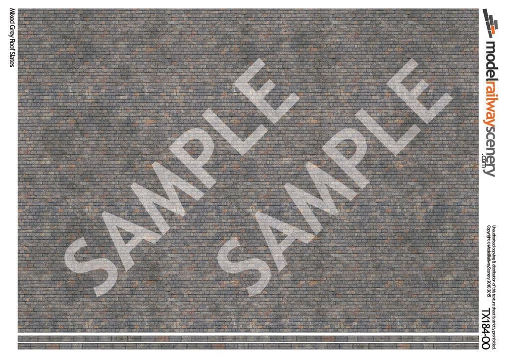 OO/HO Mixed Grey Roof Slates Texture Paper (x5) - Image 2