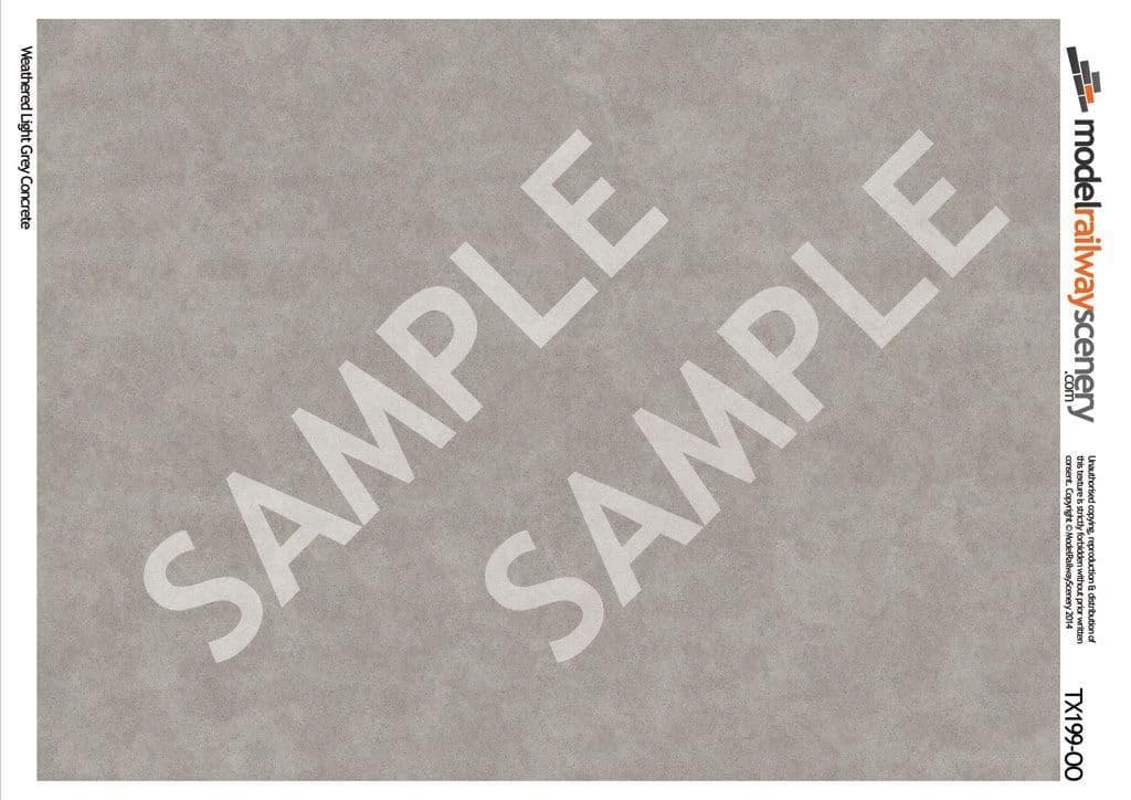 OO/HO Weathered Light Grey Concrete Texture Paper (x5) - Image 2