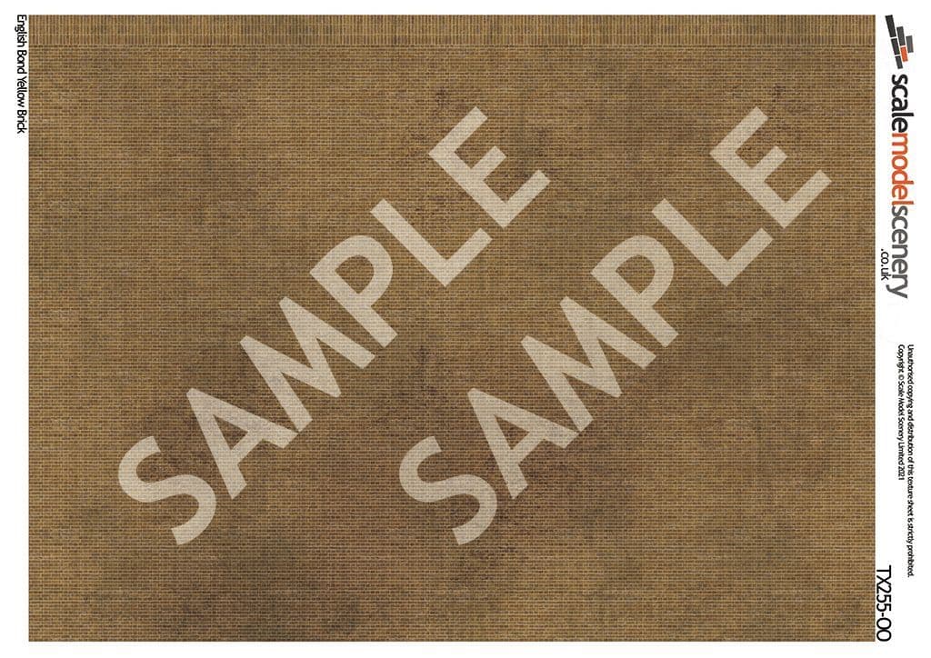 OO/HO English Bond Yellow Brick Texture Paper (x5) - Image 2