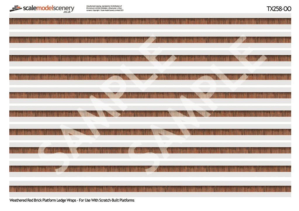 OO/HO English Bond Weathered Red Brick Platform Wall Wraps - Image 3