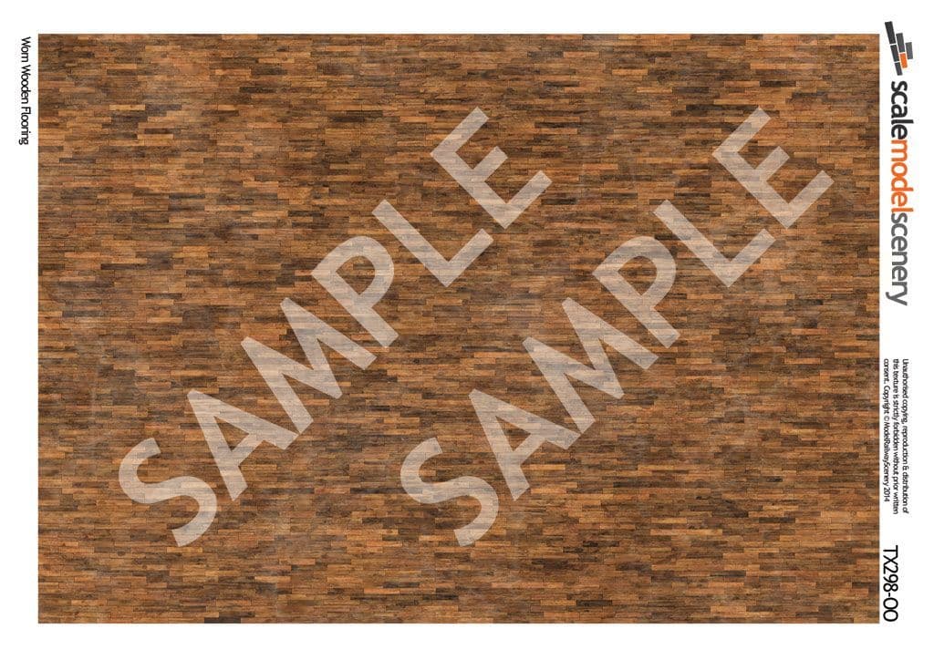 OO/HO Worn Wooden Flooring Texture Paper (x5) - Image 2