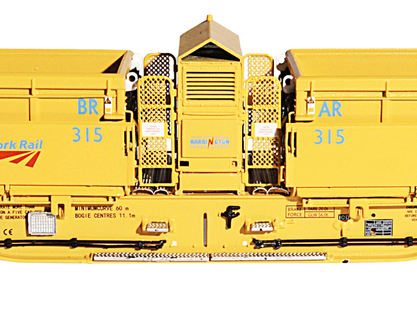 4F-075-001 Set of 5 MRA Side Tipping Ballast Wagon Railtrack Blue/Grey - Image 5