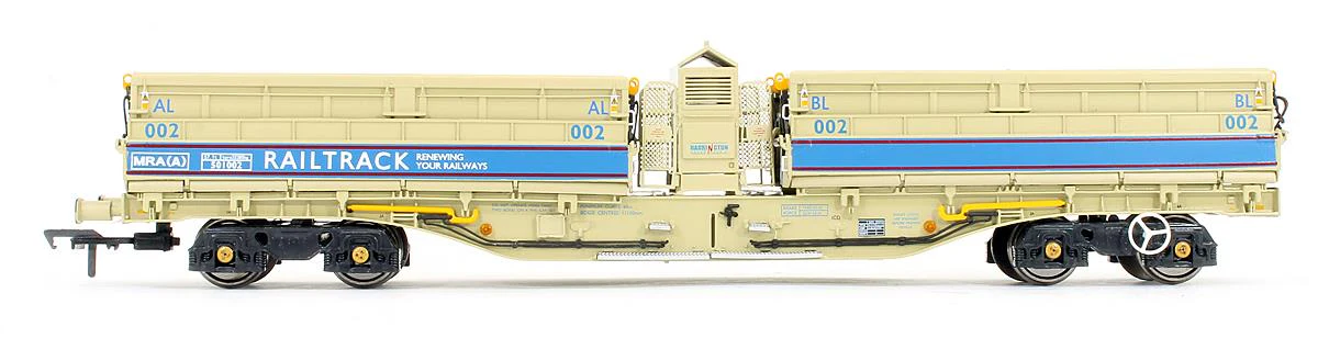 4F-075-001 Set of 5 MRA Side Tipping Ballast Wagon Railtrack Blue/Grey