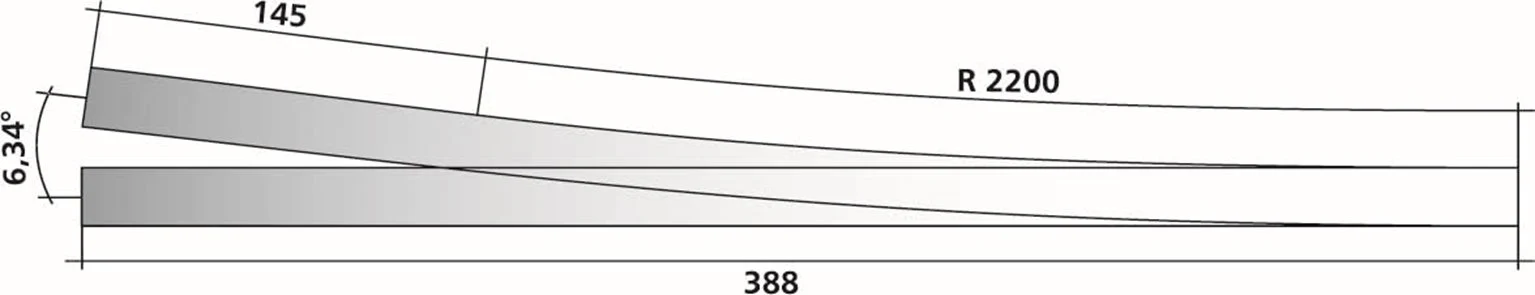 Tillig elite track : Right Wide Radius HO 9° - 6.34° - Image 3