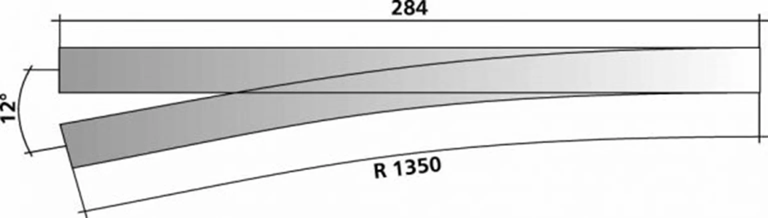 Tillig elite track : Right Large radius HO 9° - 12° - Image 3