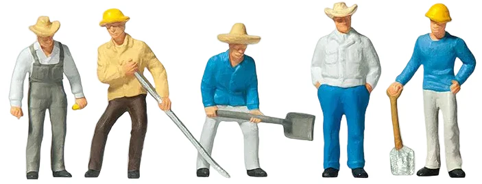 Track Workers (5) with Tools Exclusive Figure Set