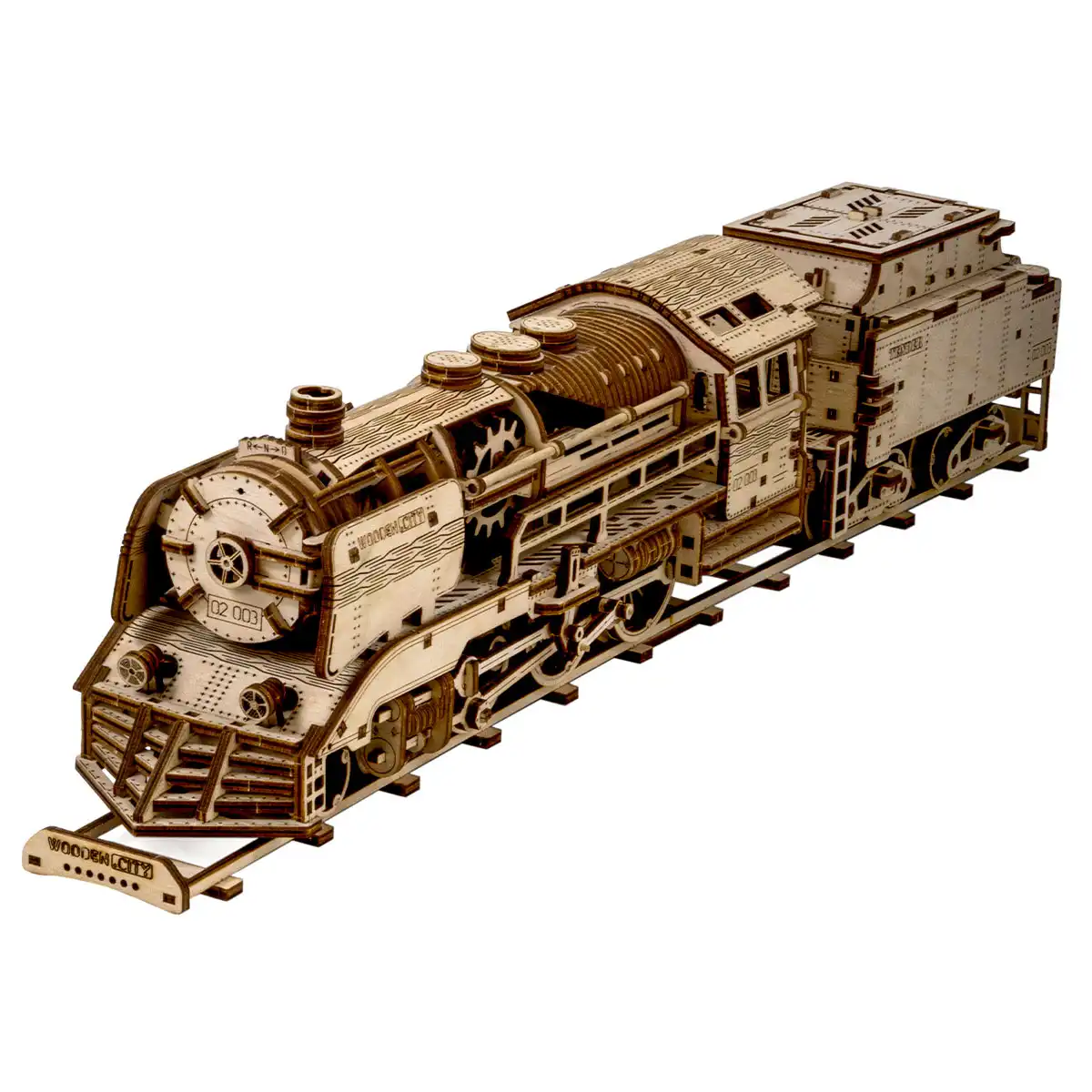 3D Wooden Train Puzzle – Wooden Express + Tender with Rails - Image 6