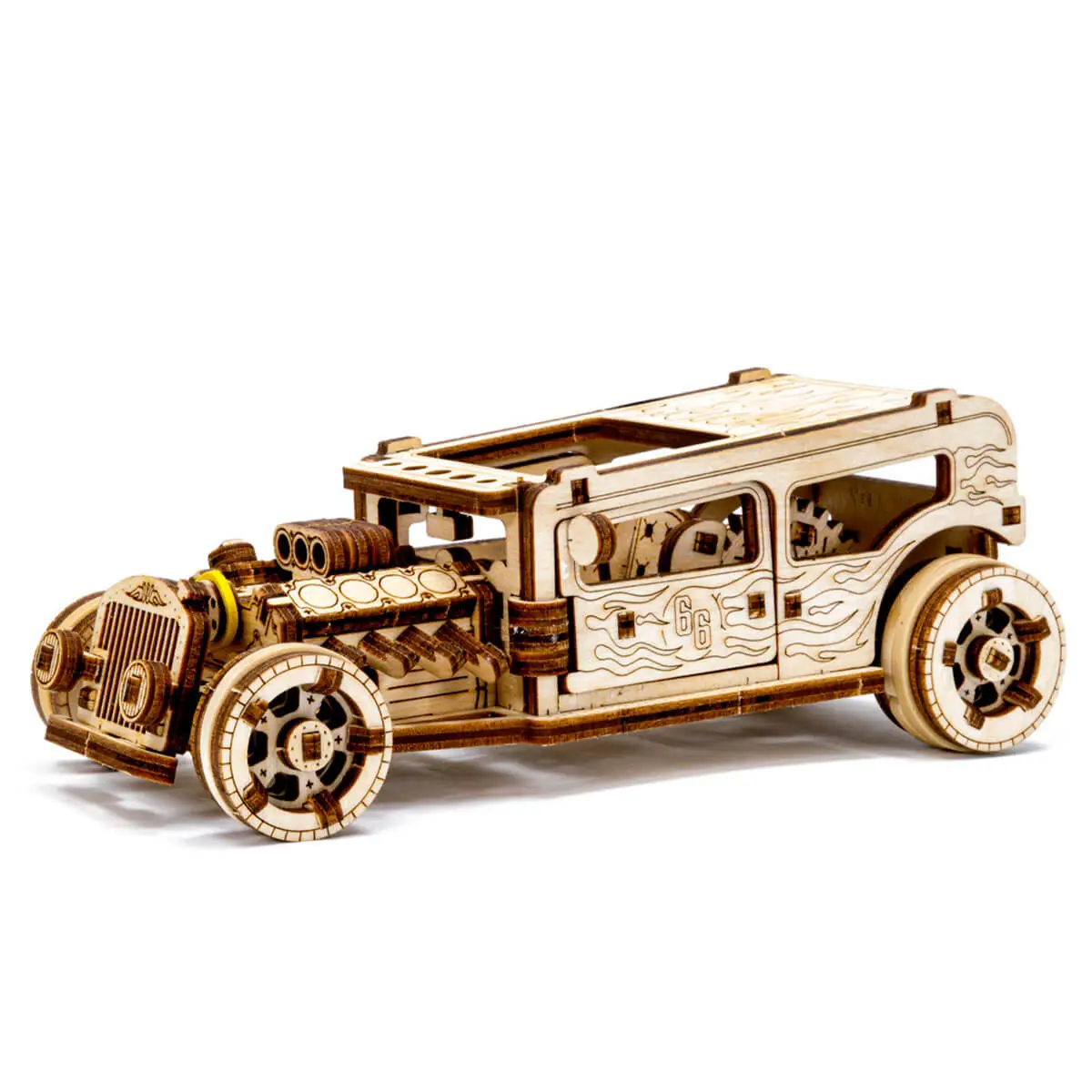 3D Wooden Car Puzzle – Hot Rod - Image 2