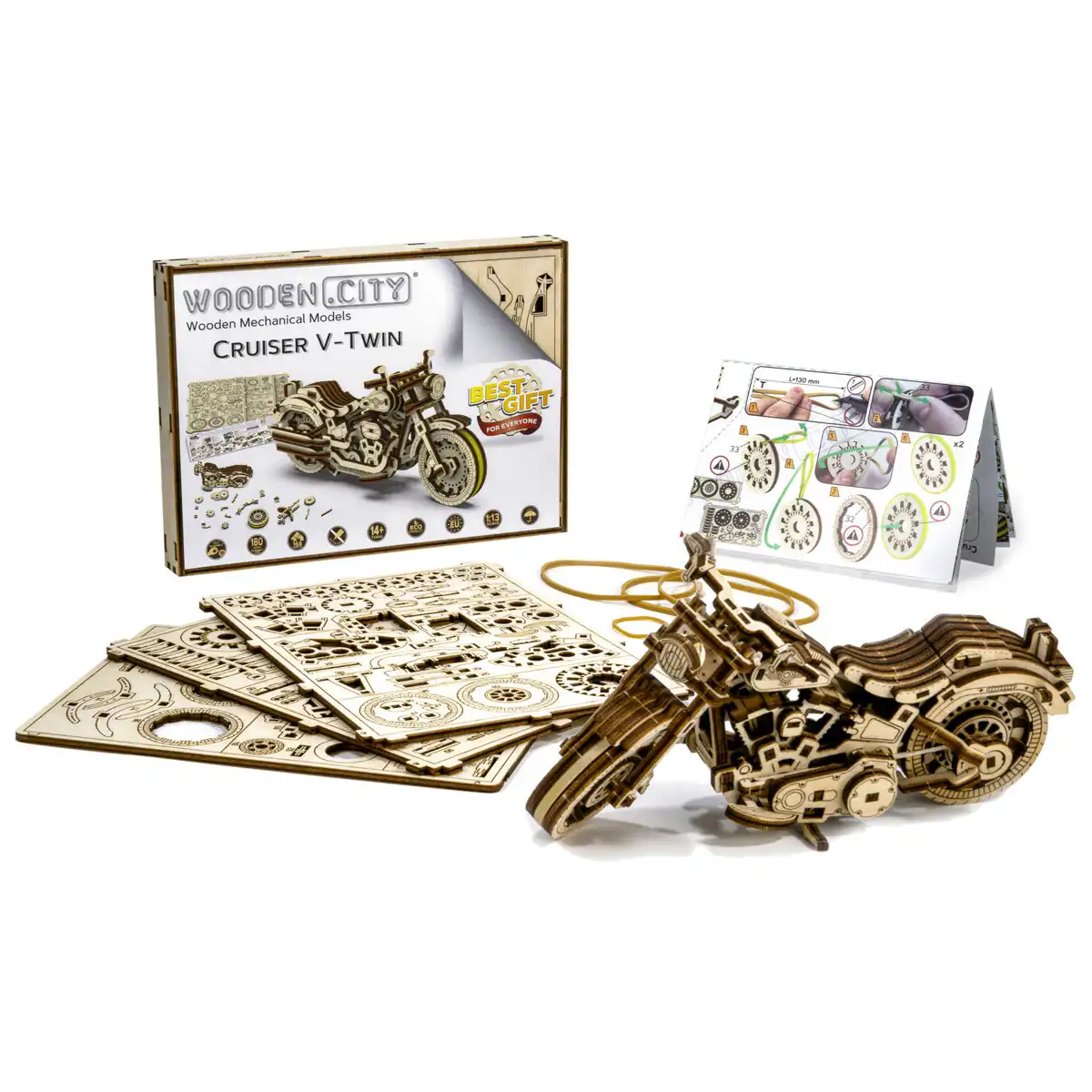 3D Wooden Motorbike Puzzle – Cruiser V-Twin - Image 6