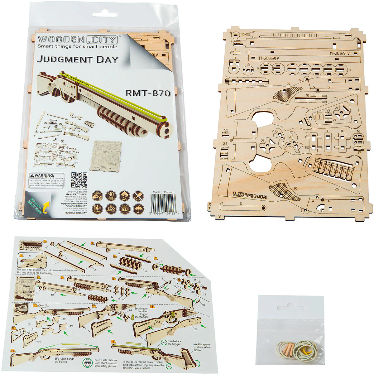 3D Wooden Gun Puzzle – Judgment Day RMT-870 - Image 4
